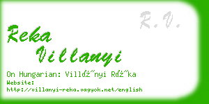 reka villanyi business card